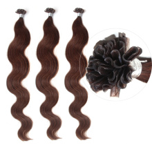 20 Inch Brown Color Virgin Brazilian Hair Nail Tip U Tip Hair Extensions